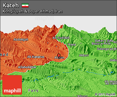 Political Panoramic Map of Kateh