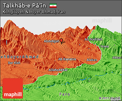 Political Panoramic Map of Talkhāb-e Pā'īn