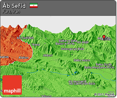 Political Panoramic Map of Āb Sefīd
