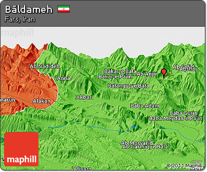 Political Panoramic Map of Bāldameh