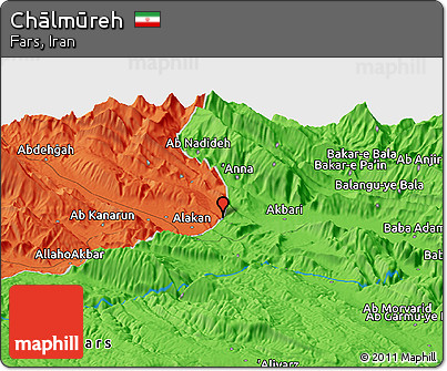 Political Panoramic Map of Chālmūreh