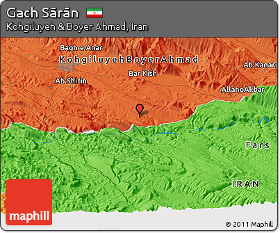 Political Panoramic Map of Gach Sārān