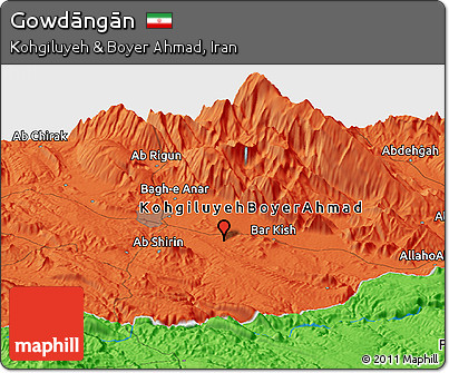 Political Panoramic Map of Gowdāngān