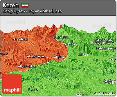 Political Panoramic Map of Kateh