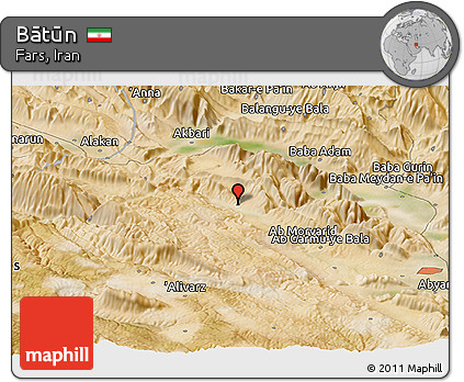 Satellite Panoramic Map of Bātūn