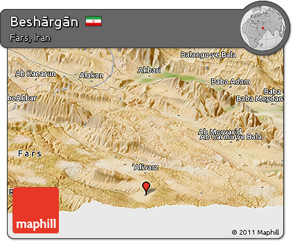 Satellite Panoramic Map of Beshārgān