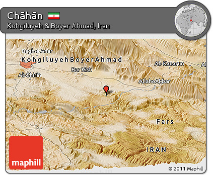 Satellite Panoramic Map of Chāhān