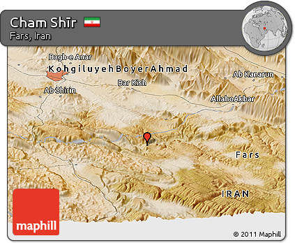 Satellite Panoramic Map of Cham Shīr