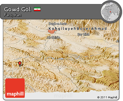 Satellite Panoramic Map of Gowd Gol