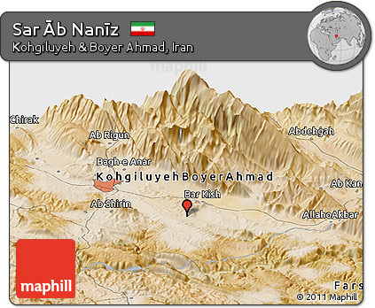 Satellite Panoramic Map of Sar Āb Nanīz