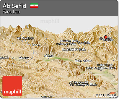 Satellite Panoramic Map of Āb Sefīd