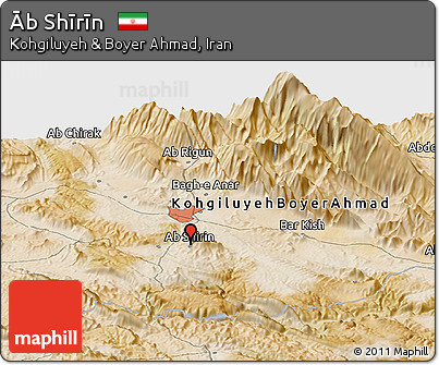 Satellite Panoramic Map of Āb Shīrīn