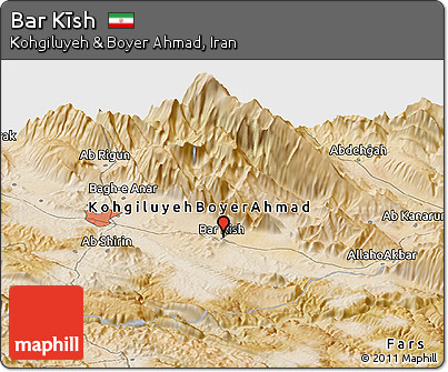 Satellite Panoramic Map of Bar Kīsh