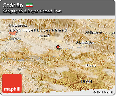 Satellite Panoramic Map of Chāhān
