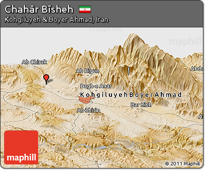 Satellite Panoramic Map of Chahār Bīsheh