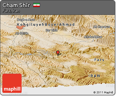 Satellite Panoramic Map of Cham Shīr