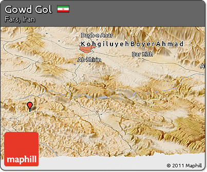 Satellite Panoramic Map of Gowd Gol