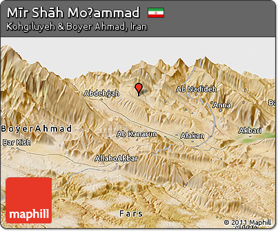 Satellite Panoramic Map of Mīr Shāh Moḩammad