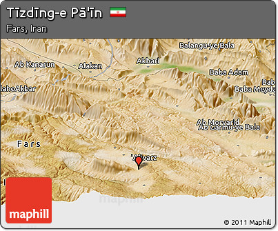 Satellite Panoramic Map of Tīzdīng-e Pā'īn