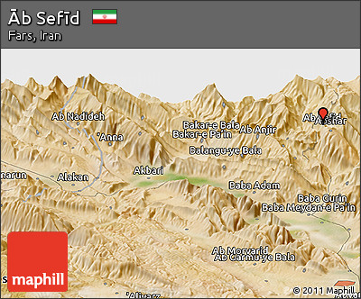 Satellite Panoramic Map of Āb Sefīd