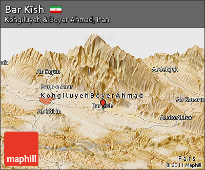 Satellite Panoramic Map of Bar Kīsh