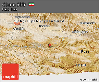Satellite Panoramic Map of Cham Shīr