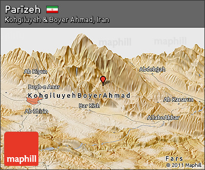 Satellite Panoramic Map of Parīzeh