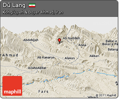 Shaded Relief Panoramic Map of Dū Lang