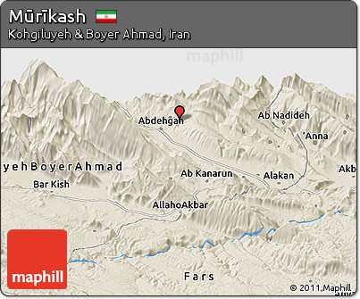 Shaded Relief Panoramic Map of Mūrīkash