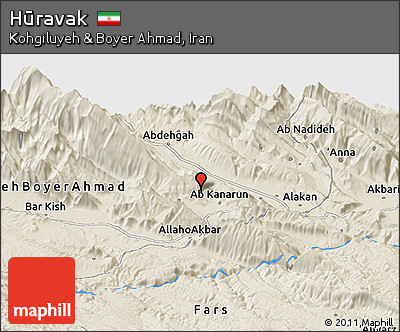 Shaded Relief Panoramic Map of Hūravak