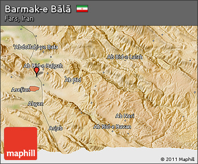 Satellite 3D Map of Barmak-e Bālā