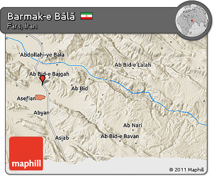 Shaded Relief 3D Map of Barmak-e Bālā