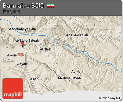 Shaded Relief 3D Map of Barmak-e Bālā