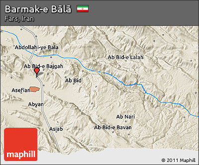 Shaded Relief 3D Map of Barmak-e Bālā