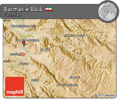 Satellite Map of Barmak-e Bālā
