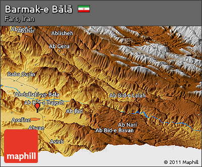 Physical Panoramic Map of Barmak-e Bālā