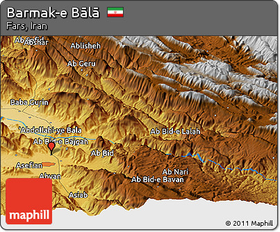 Physical Panoramic Map of Barmak-e Bālā