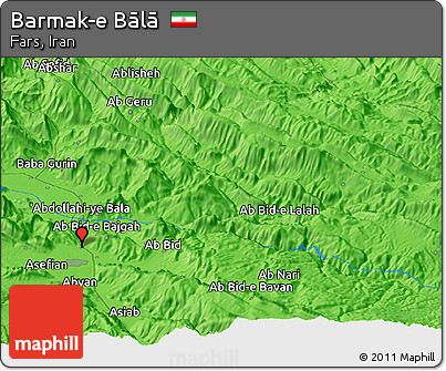 Political Panoramic Map of Barmak-e Bālā