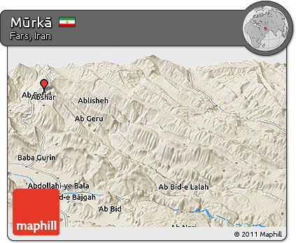 Shaded Relief Panoramic Map of Mūrkā