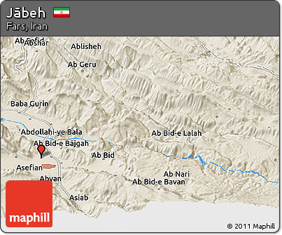 Shaded Relief Panoramic Map of Jābeh