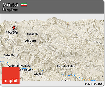 Shaded Relief Panoramic Map of Mūrkā