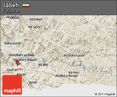 Shaded Relief Panoramic Map of Jābeh