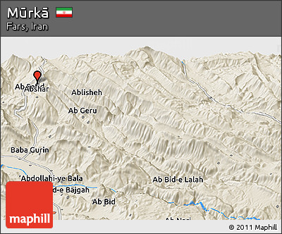 Shaded Relief Panoramic Map of Mūrkā