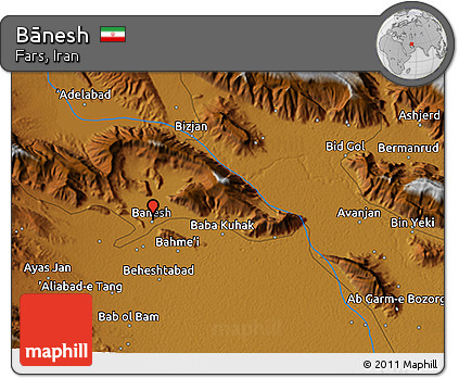 Physical 3D Map of Bānesh