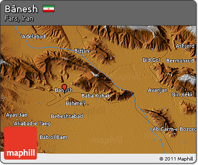 Physical 3D Map of Bānesh