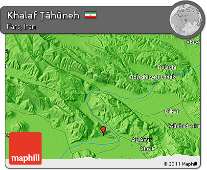 Political 3D Map of Khalaf Ţāhūneh