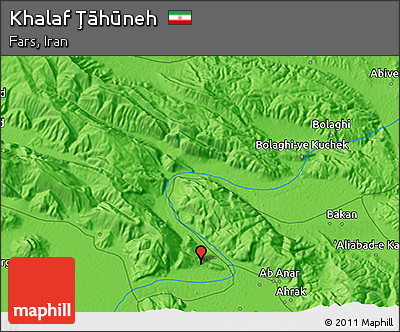 Political 3D Map of Khalaf Ţāhūneh