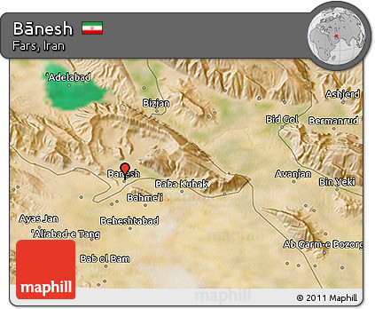 Satellite 3D Map of Bānesh