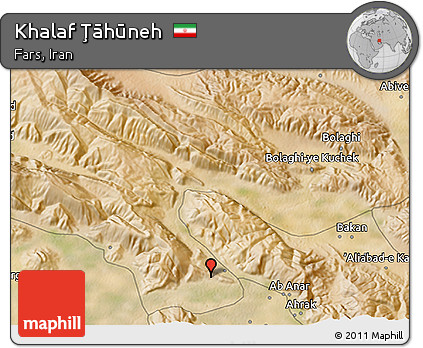 Satellite 3D Map of Khalaf Ţāhūneh