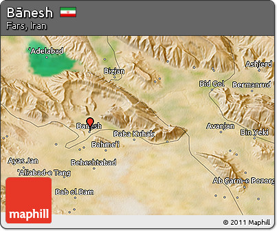 Satellite 3D Map of Bānesh